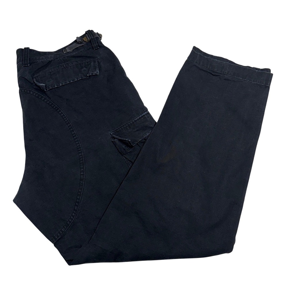 Wallace & Barnes Cargo‎ Pants Mens 33x32 Black Ripstop Utility Military Workwear